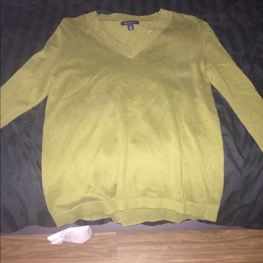 Green cashmere sweater!